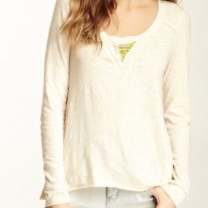 NWT free people beaded long sleeve top Sz S